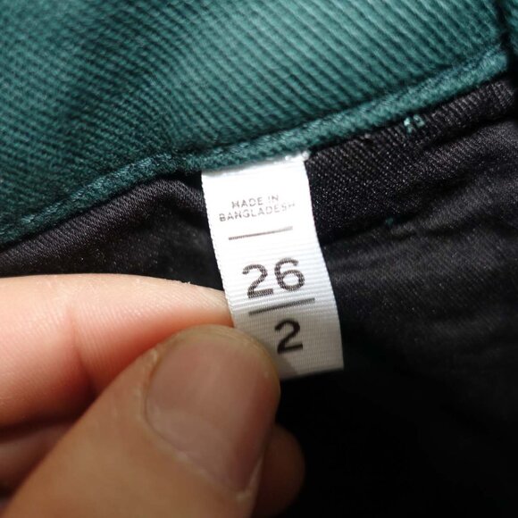 Loft Women's Straight Leg Jeans Size 2 / 26 Green High Rise Denim 28" Inseam - Picture 4 of 7